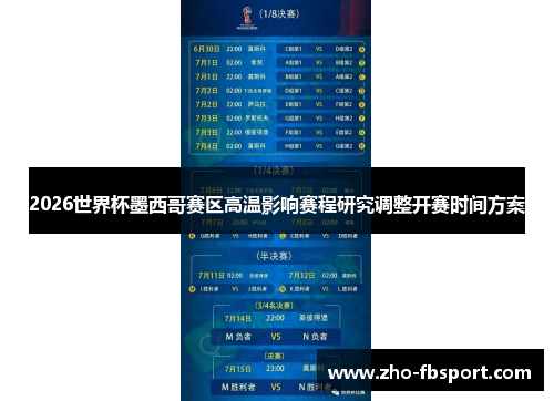 2026世界杯墨西哥赛区高温影响赛程研究调整开赛时间方案